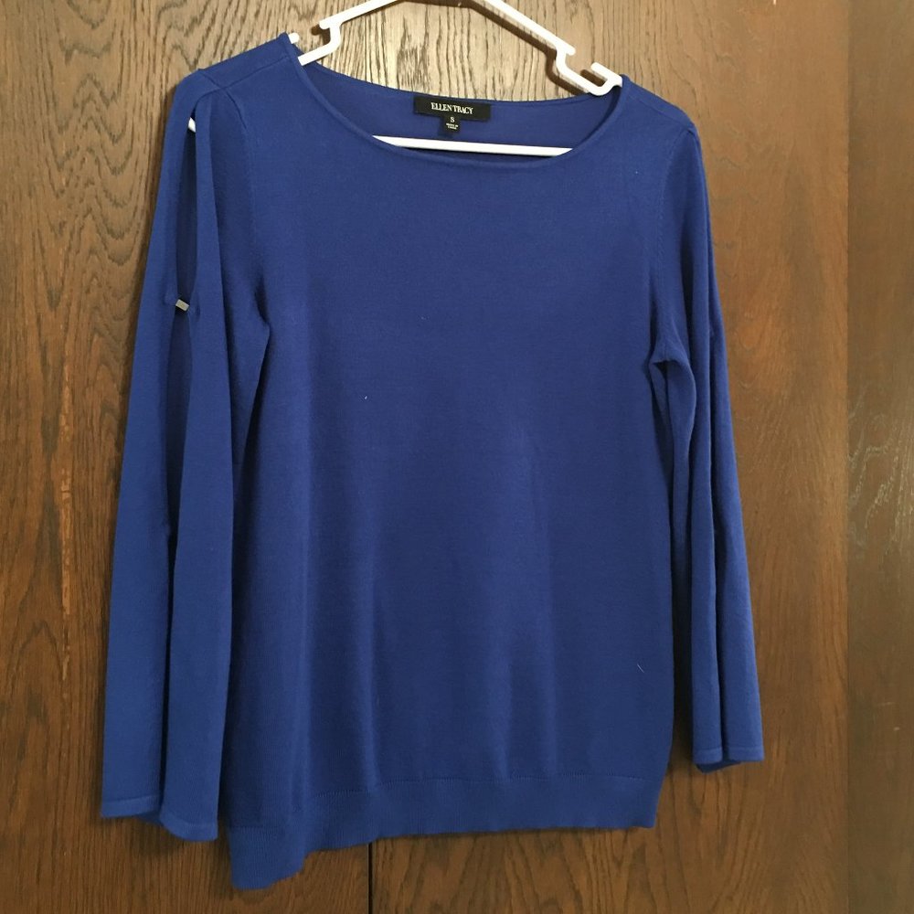 Ellen Tracy Sweater Blouse with Shoulder Detail